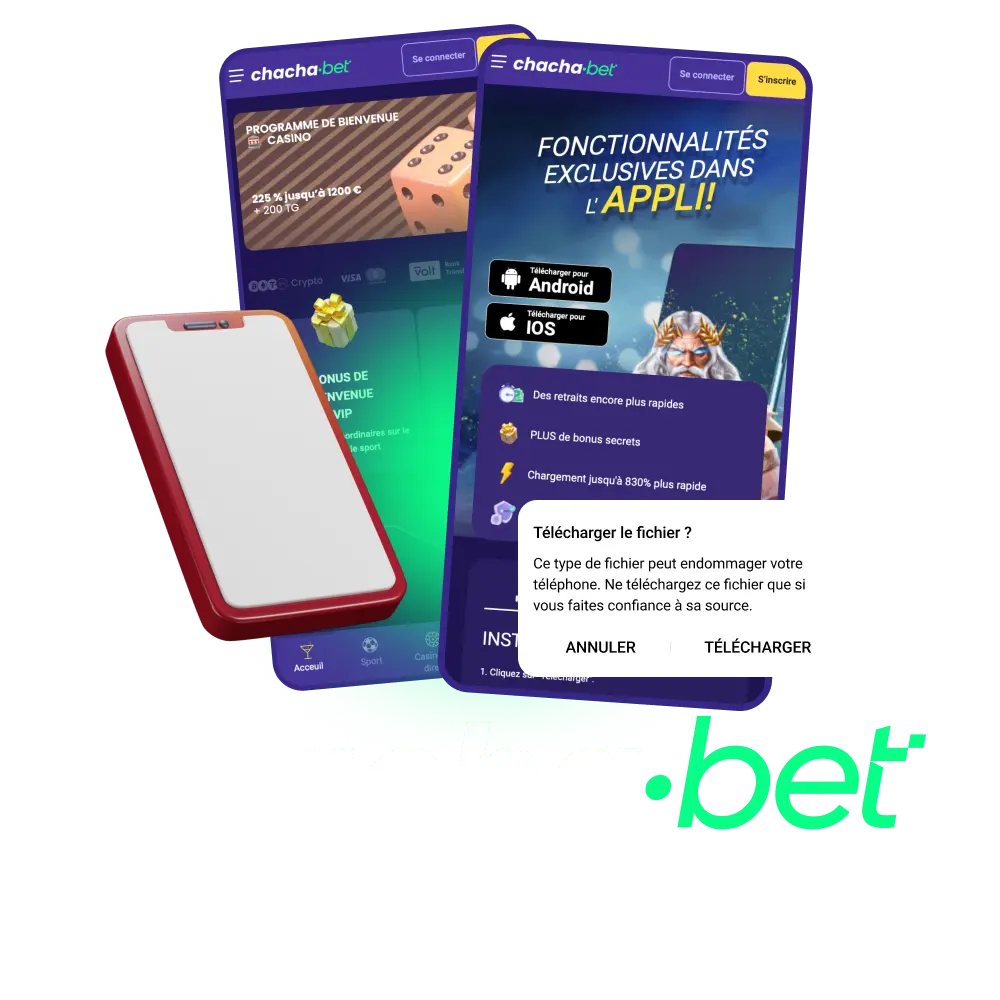 Téléchargez l'application Chachabet pour Android APK ou iOS sur votre mobile et pariez en France.