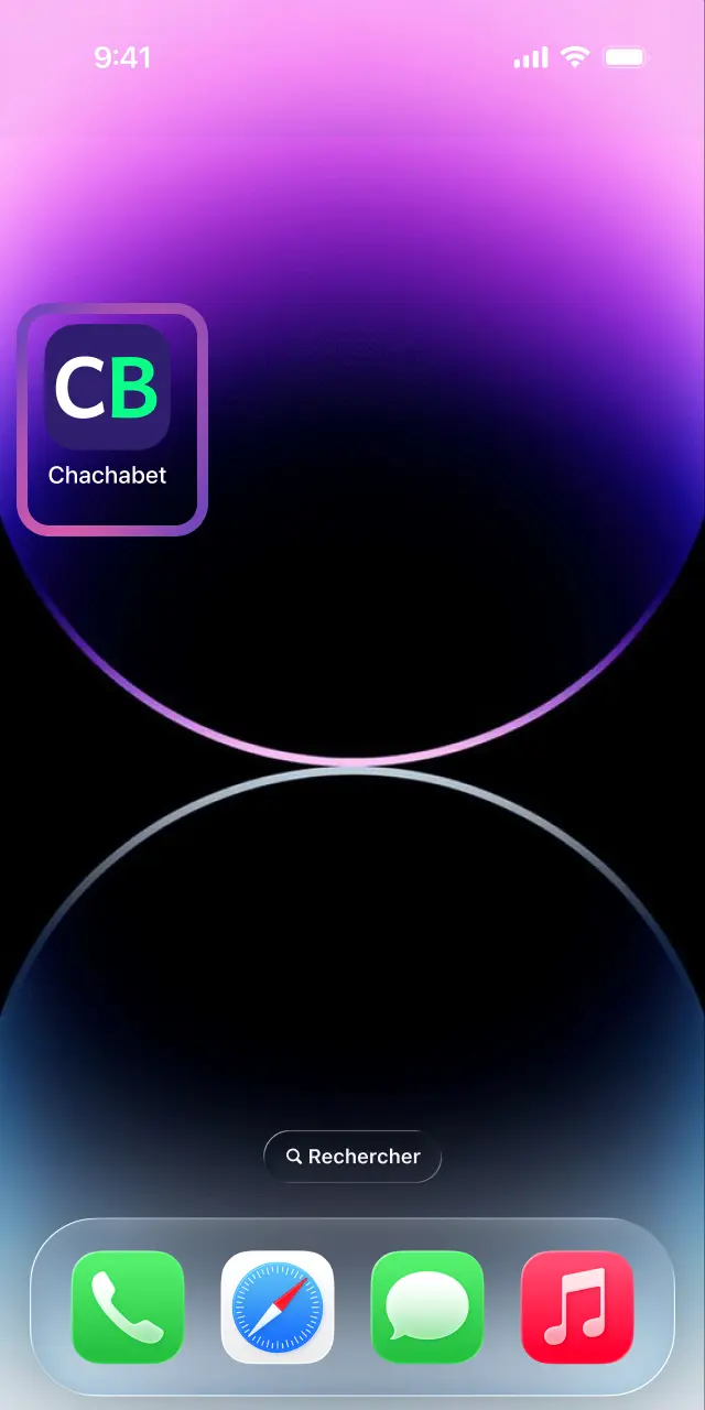Ouvrez l'application Chachabet, connectez-vous ou inscrivez-vous pour commencer à parier.