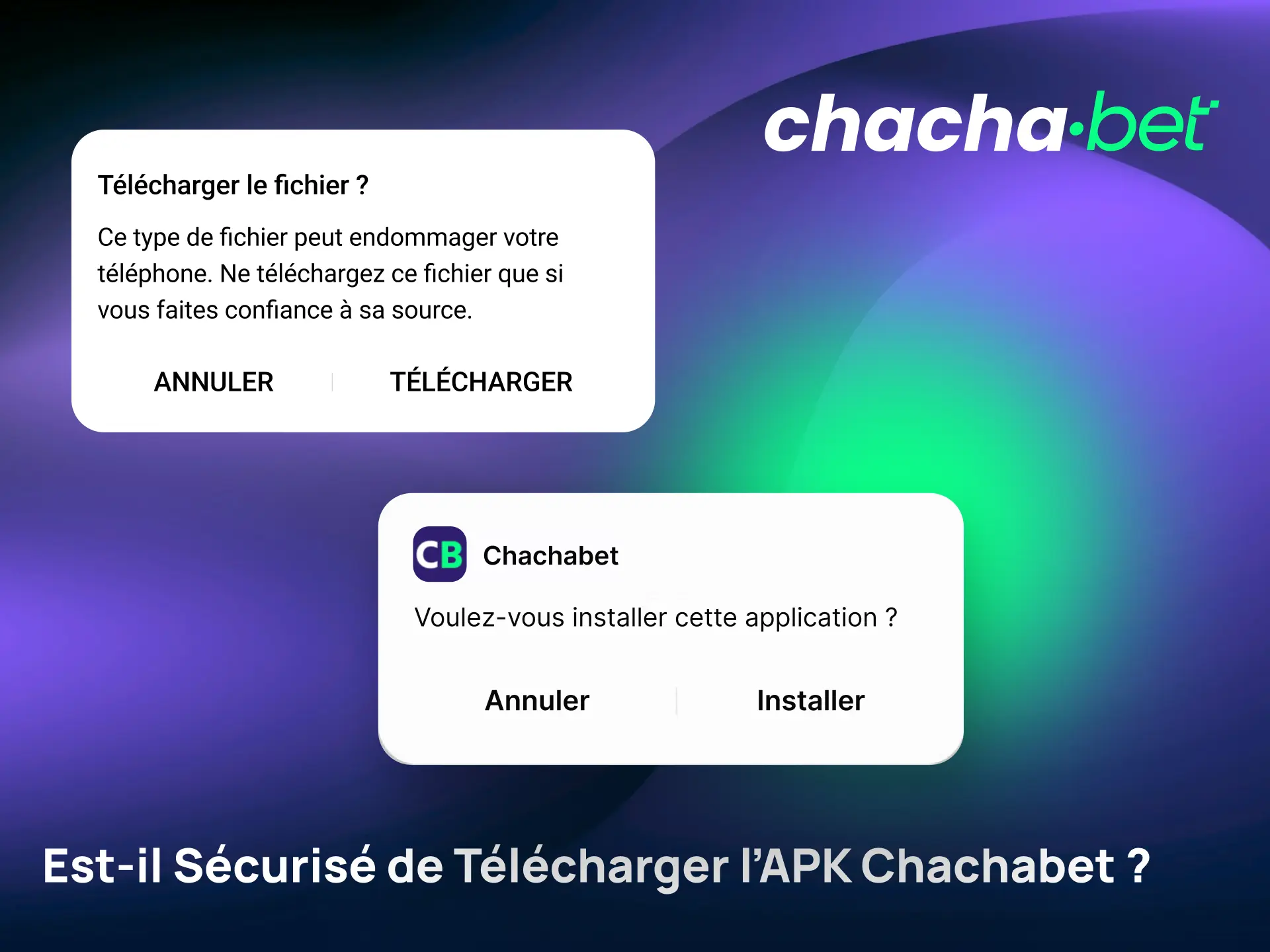 Le téléchargement de l'APK Chachabet est sécurisé depuis le site officiel avec licence et cryptage.