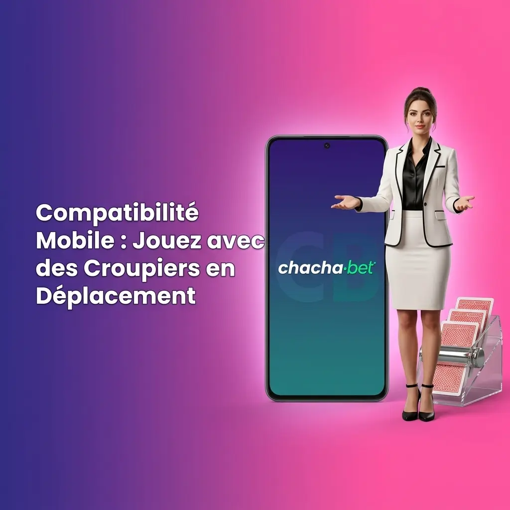 Interface mobile Chachabet avec croupier en direct, streaming haute qualité sur 4G et Wi-Fi, chat accessible