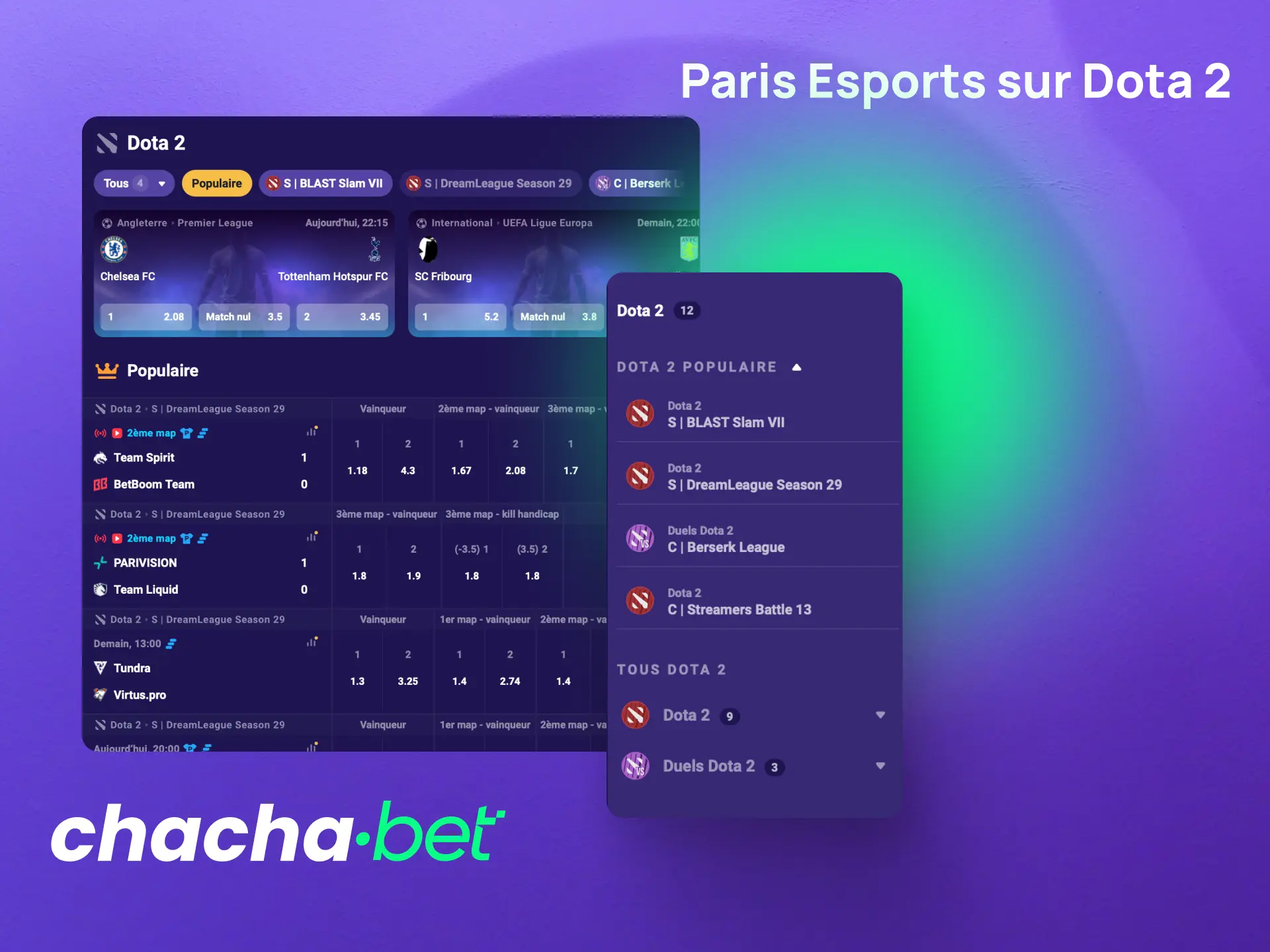 Pariez sur Dota 2 avec Chachabet et profitez des cotes sur The International et les tournois majeurs.