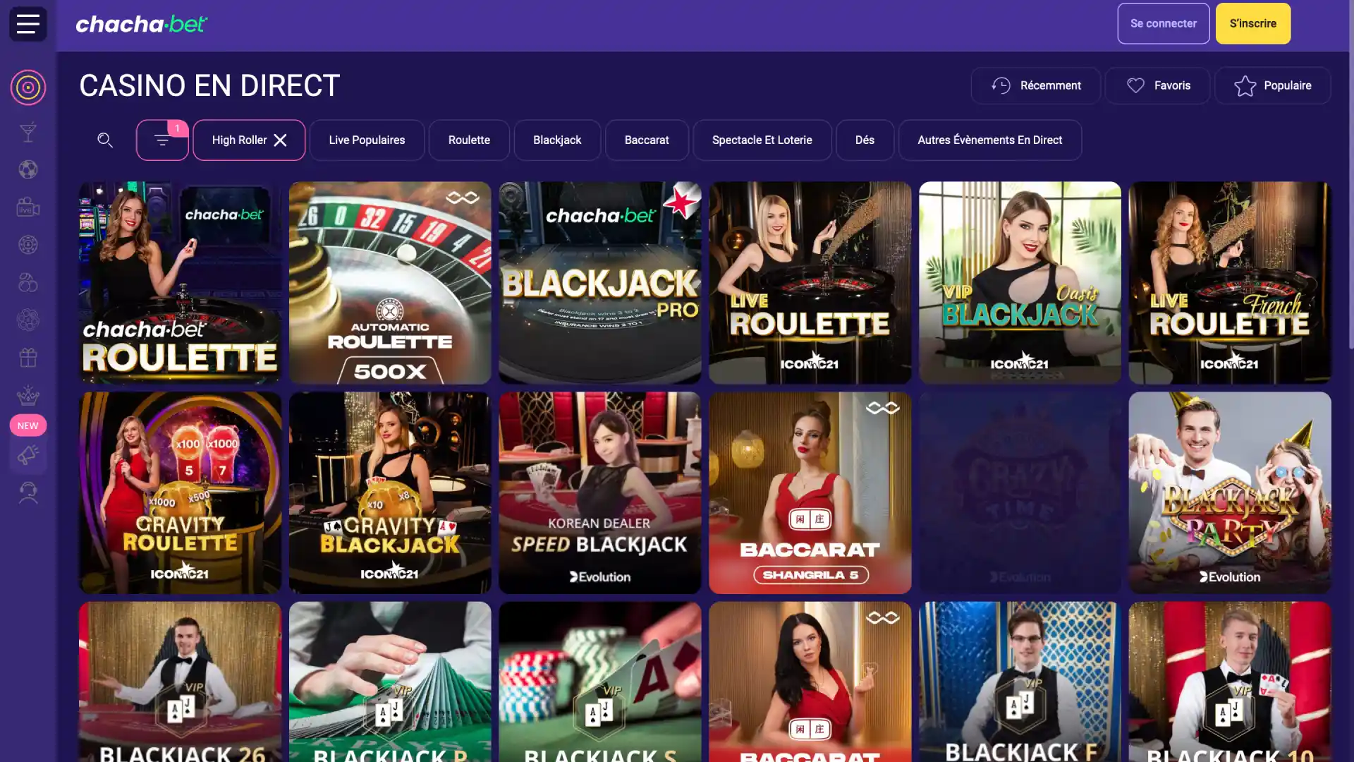 Interface des paris en direct sur Chachabet avec événements sportifs et cotes dynamiques.