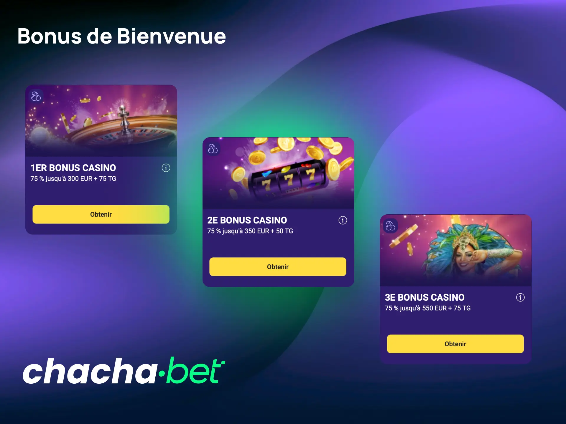 Profitez du bonus de bienvenue Chachabet pour jouer au live casino dès votre premier dépôt.