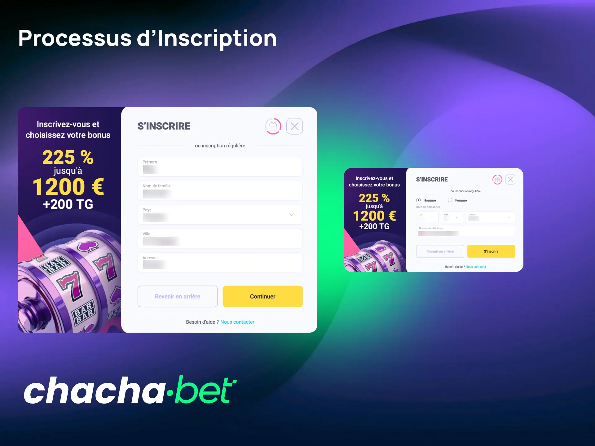 Suivez le processus d'inscription Chachabet pour créer votre compte et activer le bonus de bienvenue.