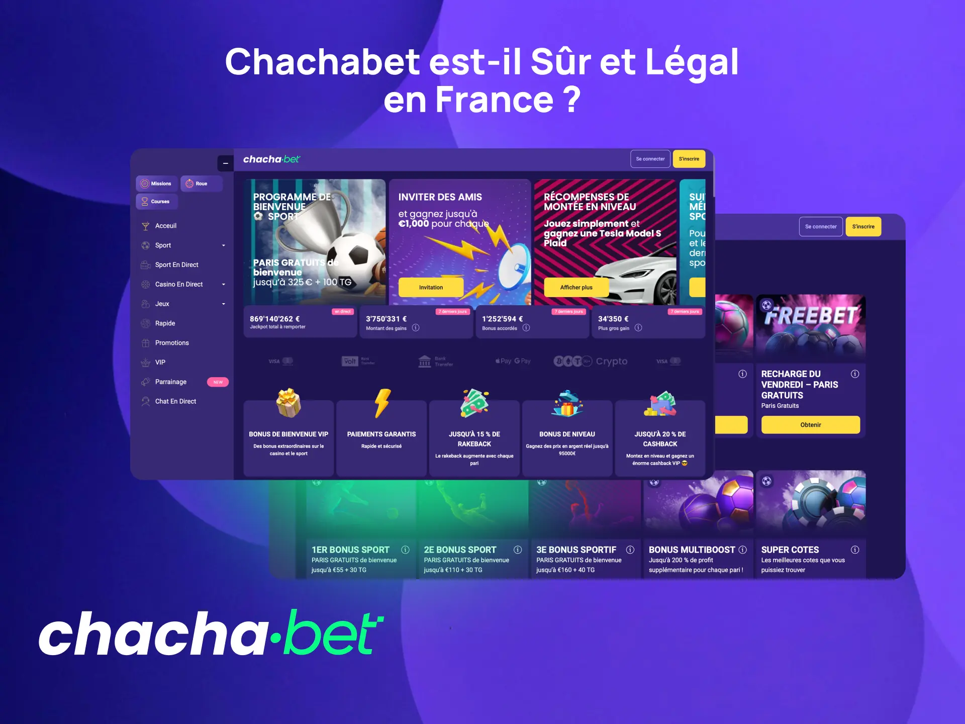 Chachabet est sûr et légal en France avec licence officielle et protection des données.