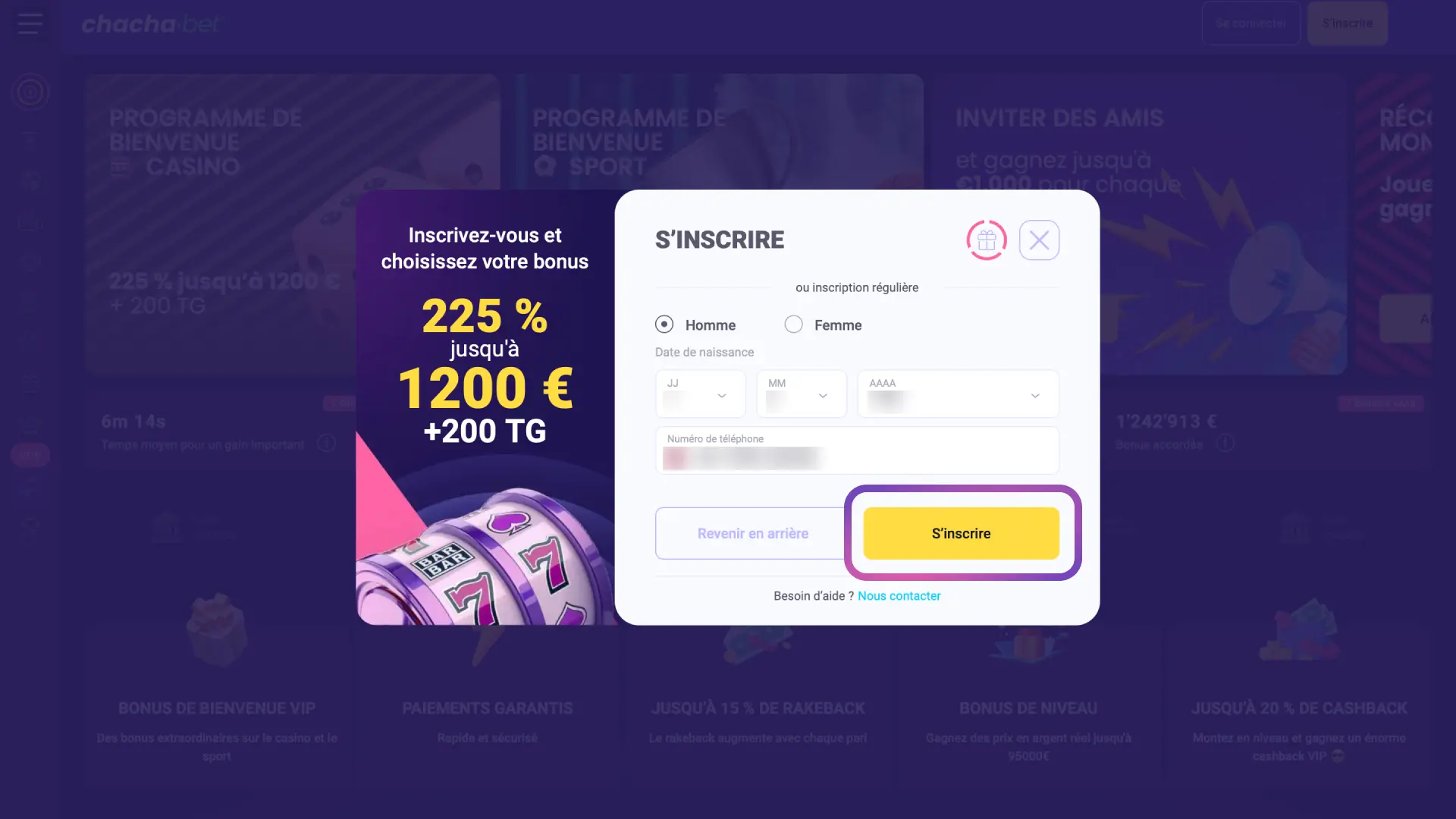 Validez le formulaire Chachabet et cliquez sur le lien de confirmation reçu par email.