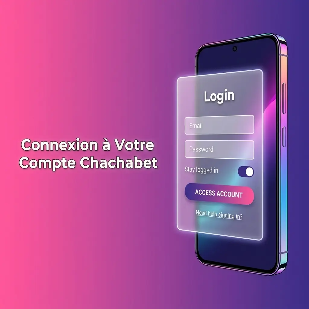 Connexion au compte Chachabet via email et mot de passe sur site ou application mobile